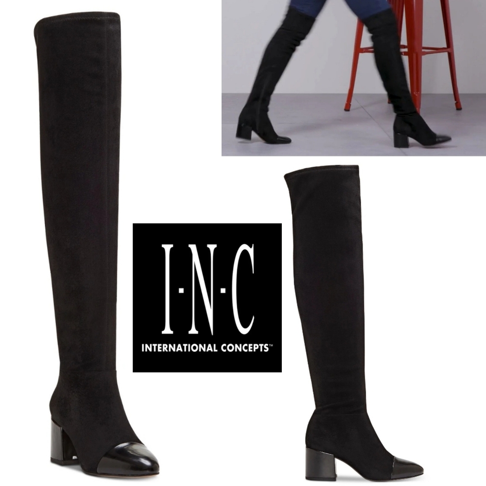 INC International Concepts Women's Over the Knee Black Boots US 7